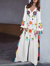 Load image into Gallery viewer, Bohemian dress with fringes color ladies
