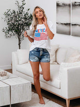 Load image into Gallery viewer, Camiseta casual do Dia da Independência com a bandeira da Merica

