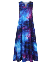 Load image into Gallery viewer, Women's Sleeveless V-Neck Star Print Dress
