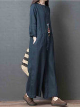 Load image into Gallery viewer, Long plain linen jumpsuit
