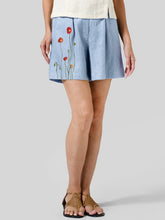Load image into Gallery viewer, Shorts anchos bordados de mujer
