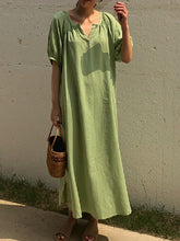 Load image into Gallery viewer, Vestidos maxi com decote em V Macaron
