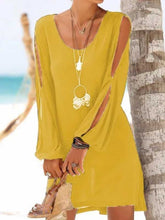 Load image into Gallery viewer, Vestido de praia casual de manga comprida com decote em V

