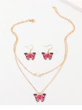Load image into Gallery viewer, Women's Butterfly Necklace and Earrings Set

