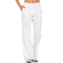 Load image into Gallery viewer, Casual trousers with elastic waistband in organic linen
