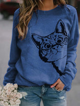 Load image into Gallery viewer, Moletom com estampa de gato feminino

