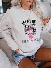 Load image into Gallery viewer, HEY ALL YOU COOL CATS &amp; KITTENS Moletom com estampa Tiger e óculos rosa
