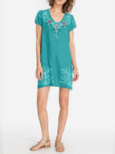 Load image into Gallery viewer, Women's Embroidered Linen Dress

