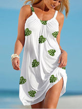 Load image into Gallery viewer, Vestido de playa con estampado de hojas para mujer
