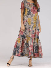 Load image into Gallery viewer, Loose vintage ethnic cotton dress for women
