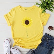 Load image into Gallery viewer, Sunflower print short sleeve t-shirts
