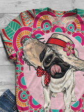 Load image into Gallery viewer, Camiseta de manga corta con estampado animal multicolor
