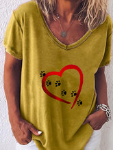 Load image into Gallery viewer, Paw Heart Camiseta de manga curta para mulheres
