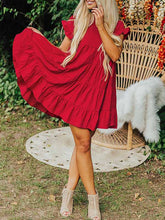 Load image into Gallery viewer, Vestido feminino de linho com babados de algodão
