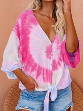 Load image into Gallery viewer, Camisa casual e casual com decote em V para mulheres
