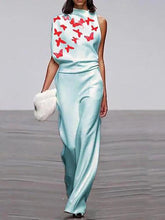 Load image into Gallery viewer, One Shoulder Butterfly Print Jumpsuit
