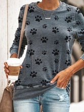 Load image into Gallery viewer, Camiseta feminina casual com estampa de pata de cachorro
