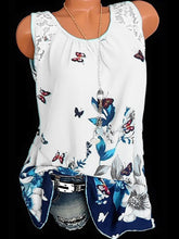 Load image into Gallery viewer, Loose-fit sleeveless t-shirt with butterfly print
