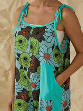 Load image into Gallery viewer, Wide-leg printed cotton and linen jumpsuit
