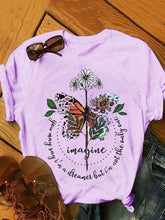 Load image into Gallery viewer, Camiseta feminina de manga curta com estampa margarida redonda
