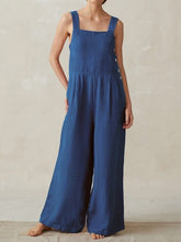 Load image into Gallery viewer, Wide-leg jumpsuit buttoned to one side
