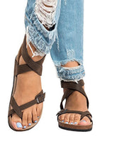 Load image into Gallery viewer, Comfortable flat leather sandals for women
