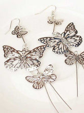 Load image into Gallery viewer, Pendientes largos con borlas de mariposa de varias capas
