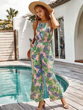 Load image into Gallery viewer, Printed cotton loose jumpsuits

