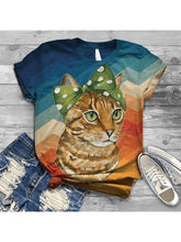 Load image into Gallery viewer, Camiseta feminina de algodão com gola redonda
