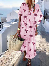 Load image into Gallery viewer, Vestido de festa feminino estampado com decote em V
