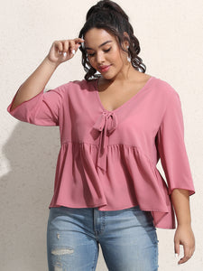 3/4 Sleeve V Neck Shirt Plus Size Conventional cropping no conventional conventional Non-stretchy Daily Holiday Workwear Going Out Cotton-Blend Spring Summer Autumn Casual Cute Retro Elegant