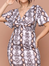 Load image into Gallery viewer, V Neck skirt Dress Plus Size Conventional cropping Floral animal conventional conventional printing Slightly stretchy Daily Holiday Party Workwear Going Out Cotton-Blend Spring Summer Autumn Sexy Retro Elegant
