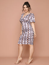 Load image into Gallery viewer, V Neck skirt Dress Plus Size Conventional cropping Floral animal conventional conventional printing Slightly stretchy Daily Holiday Party Workwear Going Out Cotton-Blend Spring Summer Autumn Sexy Retro Elegant

