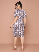 Load image into Gallery viewer, V Neck skirt Dress Plus Size Conventional cropping Floral animal conventional conventional printing Slightly stretchy Daily Holiday Party Workwear Going Out Cotton-Blend Spring Summer Autumn Sexy Retro Elegant
