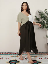 Load image into Gallery viewer, V Neck Long skirt Dress Plus Size Conventional cropping no conventional conventional Splice Non-stretchy Daily Holiday Workwear Going Out Cotton-Blend Spring Summer Autumn Casual Retro Elegant
