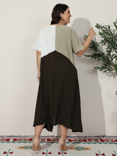 Load image into Gallery viewer, V Neck Long skirt Dress Plus Size Conventional cropping no conventional conventional Splice Non-stretchy Daily Holiday Workwear Going Out Cotton-Blend Spring Summer Autumn Casual Retro Elegant

