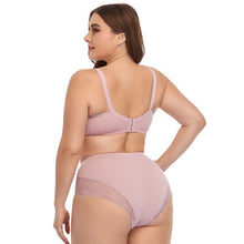 Load image into Gallery viewer, Women's Plus size sexy Underwire Lace Trim Bra Set
