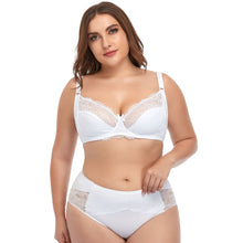 Load image into Gallery viewer, Women's Plus size sexy Underwire Lace Trim Bra Set
