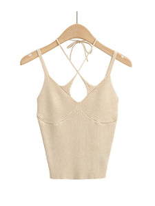 2021 summer new knitted cross wear sexy Cami Top