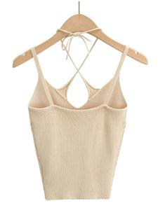 2021 summer new knitted cross wear sexy Cami Top