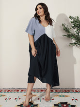 Load image into Gallery viewer, V Neck Long skirt Dress Plus Size Conventional cropping no conventional conventional Splice Non-stretchy Daily Holiday Workwear Going Out Cotton-Blend Spring Summer Autumn Casual Retro Elegant
