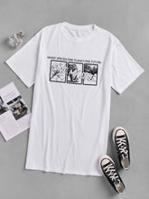 Load image into Gallery viewer, Crew Neck Short skirt Dress Plus Size Conventional cropping Cartoon letter conventional conventional printing Slightly stretchy Daily Holiday Workwear Going Out Cotton-Blend Spring Summer Autumn Casual Cute Sport street

