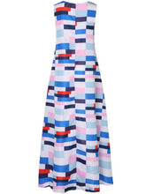Load image into Gallery viewer, Vestido maxi sem mangas com estampa de listras
