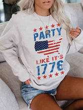 Load image into Gallery viewer, PARTY LIKE IT'S 1776 American Flag Print Sweatshirt for Women
