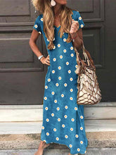 Load image into Gallery viewer, Women's V Neck Short Sleeve Dress
