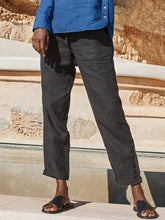 Load image into Gallery viewer, Women's cotton and linen pants with drawstring
