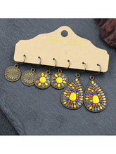 Load image into Gallery viewer, Conjunto de brincos de flores com gota de óleo
