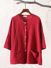 Load image into Gallery viewer, Half-sleeved buttoned jacket

