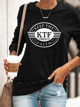 Load image into Gallery viewer, MANTENHA O KTF 2 TIMOTHY 4: 7 FE Camiseta Letter Print para mulheres
