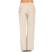 Load image into Gallery viewer, Casual trousers with elastic waistband in organic linen
